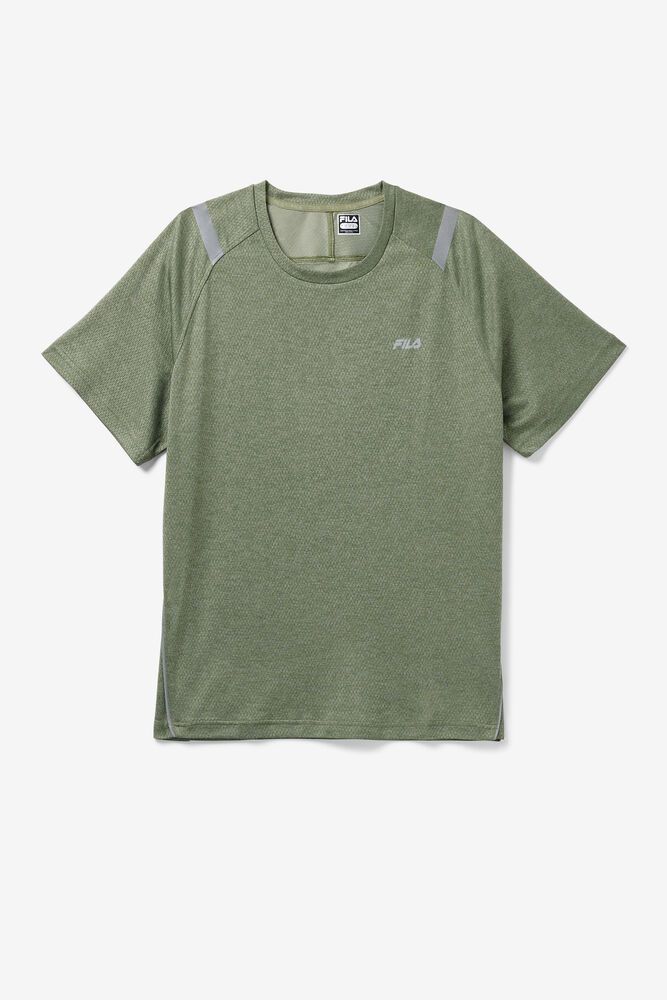 Fila Sabir Crew T-Shirt Olive - Mens - 13807DBST